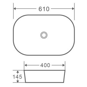 Раковина накладна MIXXUS PREMIUM DIVERSE-0102 610х400х145mm (MP6486)
