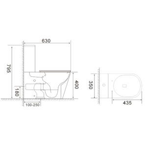 Унітаз-компакт MIXXUS BEVEL-0407-T1 630х350х795mm система змиву TORNADO 1.0 (MI6690)