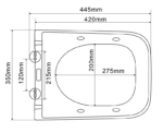 Унітаз-біде підвісний MIXXUS PREMIUM QUADRO-1301-R 510x350x345mm система змиву RIMLESS (MP6658)