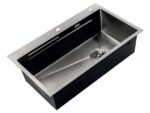 Мийка Zerix ZH8045-SET-05 NANO-BLACK (3.0/0.8) з нерж. сталі, комплект (графіт) (ZM5585)