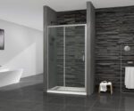 Двері у нішу розсувні MIXXUS PREMIUM DIVERSE SD01-140x185-TR CHROME прозоре скло 5мм (MI6874)