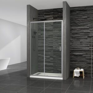 Двері у нішу розсувні MIXXUS PREMIUM DIVERSE SD01-140x185-TR CHROME прозоре скло 5мм (MI6874)