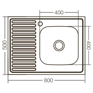 Кухонна мийка накладна Zerix Z8050R-04-160E (Satin) (ZX1615)