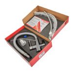 Змішувач для кухні ZERIX FUL-021 GRAPHITE REFL.GRAY з силіконовим виливом, з нерж.сталі SUS304 з виходом для питної води (колір графіт, вилив сірий) (ZX6000)