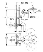 Душова система з термостатом для душа Grohe New Tempesta Cosmop. System (26223001)