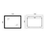Дзеркало MIXXUS FLAT MR04-100x80 з LED Touch, Anti-fog, димером, рег. яскравості, годинником (MI6927)