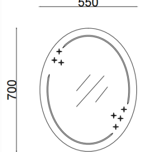 Дзеркало настінне ZERIX FUSION MOZ03-55x70 овальне з декором (ZX5632)