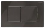 Панель змиву KOER KT-0602-16 240x160x10mm пластикова, кнопка квадратна (колір чорний глянцевий) (KR5182)