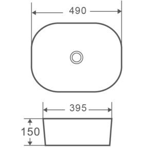 Раковина накладна MIXXUS PREMIUM DIVERSE-0101 BLACK 490х395х150mm (MP6485)