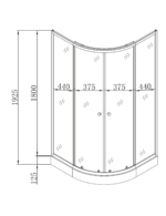 Душова кабіна з низьким піддоном MIXXUS PLAIN SCT02-100x100x195-FB SATIN матове скло 4мм (MI6897)