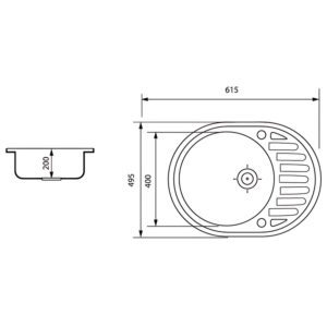 Мийка кухонна Zerix ZS-6250R-13 Графитная (ZX4553)