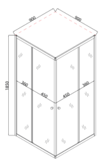 Душова кабіна без піддону MIXXUS CUBIC SC01-90x90x185-TR GRAPHITE прозоре скло 4мм (MI6907)
