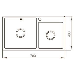 Мийка MIXXUS MX7843-220x1.0-SATIN (Колір нерж) (MX0564)
