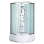 Бокс душовий з гідромасажем з високим піддоном MIXXUS STRONG SBH01-90x90x215-FB SATIN матове скло 4мм (MI6888)