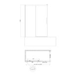 Шторки скляні на ванну розсувні KOER SR BS06-120x150-TR-07 прозоре скло EASY CLEAN 6мм графіт (KR5947)