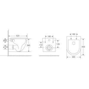 Унітаз підвісний MIXXUS PREMIUM ELLIPSE-0303-T3 BLACK 520х365х360mm система змиву TORNADO 3.0 (MP6591)
