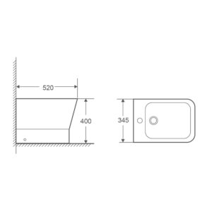 Біде підлогове MIXXUS PREMIUM STYLE-0601 520х345х395mm (MP6603)