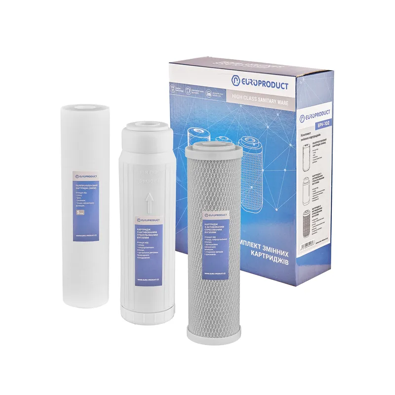 kcs-ae3f16ade4716cb26fa699c0.png Комплект змінних картриджів Europroduct EPV-102 (ППР 5мкм+акт.гран.вуг.+акт.спрес.вуг.) (EP5456)