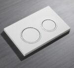 Панель змиву KOER KT-0605-03 220x140x12mm пластикова, кнопка кругла (колір білий) (KR5316)
