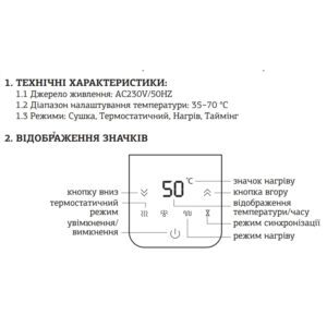 Електричний ТЕН MIXXUS TEH-0209 BLACK для сушарок рушників 900W (Колір чорний) (MI6633)
