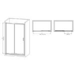 Двері у нішу розсувні MIXXUS PREMIUM DIVERSE SD01-120x185-TR CHROME прозоре скло 5мм (MI6873)