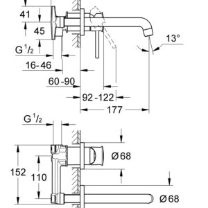 Змішувач для раковини прихованого монтажу Grohe BauClassic (2029200C)