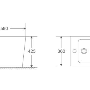 Біде підлогове MIXXUS PREMIUM BEVEL-0601 580х360х425mm (MP6598)