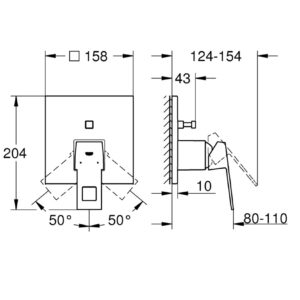 Змішувач прихованого монтажу на 2 споживача Grohe Eurocube (24062000)