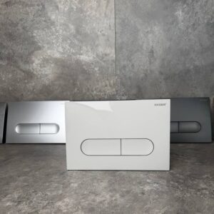 Панель змиву KOER KT-0608-03 240x160x10mm пластикова, кнопка закруглена (колір білий) (KR6123)