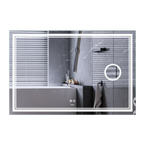 Дзеркало MIXXUS PREMIUM QUADRO MR20-100x70 з LED Touch, Anti-fog, димером, рег. яскравості, лінзою (MP6622)