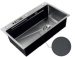 Мийка з нерж. сталі MIXXUS PREMIUM MH7545-SET-05 MICRO DECOR NANO-BLACK (3.0/0.8) комплект (Колір графіт) (MX9633)