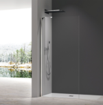 Душова перегородка Walk-In KOER SR SP02-100x200-TR-01 прозоре скло EASY CLEAN 8мм хром (KR5395)
