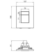 Панель змиву KOER KT-0607-01 157x198x3mm пластикова, кнопка квадратна (колір хром) (KR5344)