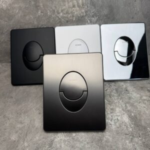 Панель змиву KOER KT-0606-07 157x198x3mm пластикова, кнопка закруглена (колір графіт) (KR5712)