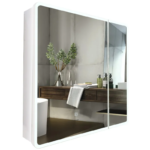 Дзеркальна шафка MIXXUS PREMIUM OLIVARY CM01-70x70x13 з LED Touch, димером, рег. яскравості (MI8295)