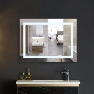 Дзеркало MIXXUS WARM MR12-80x60-REVERSE з LED Touch, Anti-fog, димером, рег. яскравості (MI6672)