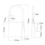 Змішувач для кухні MIXXUS PREMIUM PULL 017 GRAPHITE REFL.BLACK (Колір графіт+силік. вилив чорний) (MI8278)