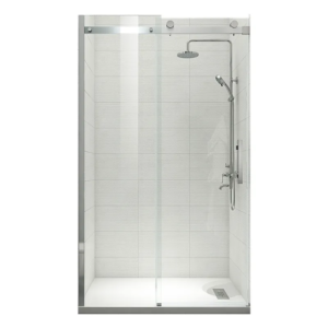 Двері у нішу розсувні KOER SR SD01-120x200-TR-02 прозоре скло EASY CLEAN 8мм SS COLOR (KR5379)