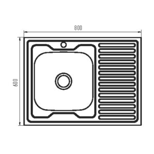 Мийка кухонна Zerix Z8060L-08-180MD (micro decor) (ZS0605)
