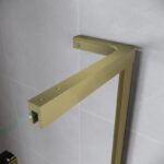 Двері у нішу Walk-In розсувні KOER SR SD07-120x200-L-TR-12 прозоре скло EASY CLEAN 8мм матове золото (KR5687)