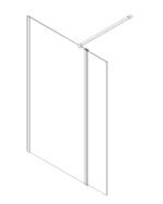Душова перегородка Walk-In KOER SR SP03-120x200-TR-01 прозоре скло EASY CLEAN 8мм хром (KR5398)