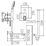 Душова система вбудована KOER KB-66009-01, 3 функції (Колір хром) (KR6019)