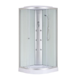 Бокс душовий з гідромасажем з низьким піддоном MIXXUS STRONG SBH02-90x90x215-FB SATIN матове скло 4мм (MI6890)