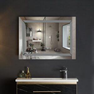 Дзеркало MIXXUS LIGHT MR01-80x60 з LED Touch, Anti-fog, димером, рег. яскравості, годинником (MI5998)
