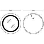 Дзеркало MIXXUS PLAIN MC02-60 з LED Touch, Anti-fog, димером, рег. яскравості, годинником (MI6012)
