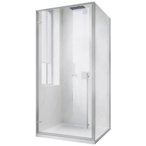 Душова кабіна без піддону KOER SR SC08-90x90x200-TR-01 прозоре скло EASY CLEAN 6мм хром (KR5371)