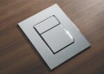 Панель змиву KOER KT-0607-01 157x198x3mm пластикова, кнопка квадратна (колір хром) (KR5344)