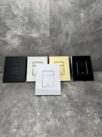 Панель змиву KOER KT-0607-07 157x198x3mm пластикова, кнопка квадратна (колір графіт) (KR5345)