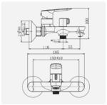 Змішувач для ванни HAIBA PARMA 009 EURO (HB9681)