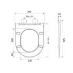 Сидіння-кришка для унітазу MIXXUS SEAT COVER ELLIPSE-BEVEL-2002 430x360x30mm дюропластове швидкознімне з мікроліфтом (MI8427)